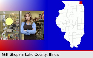 a gift shop proprietor; LaSalle County highlighted in red on a map